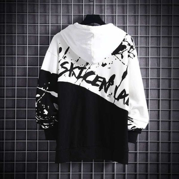 grunge black and white hoodie