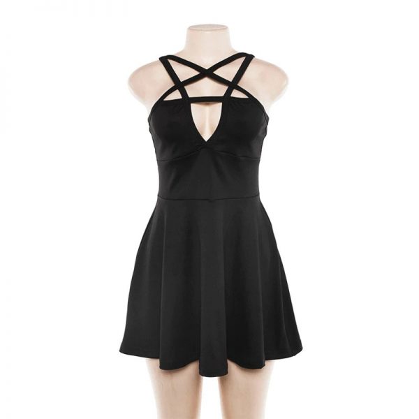 black strap gothic dress