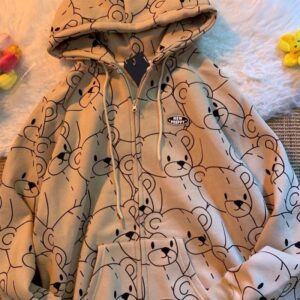 beige hoodie with design